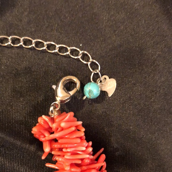 Turquoise & coral necklace - Picture 3 of 5
